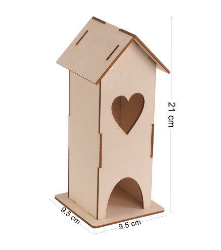 Wooden Tea House – Heart Cut-Out – Tea Bag Holder - Tea box