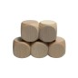 Raw Beech Wood Dice Set of 5 – 5 cm Blank Wooden Cubes for DIY, Crafts & Games