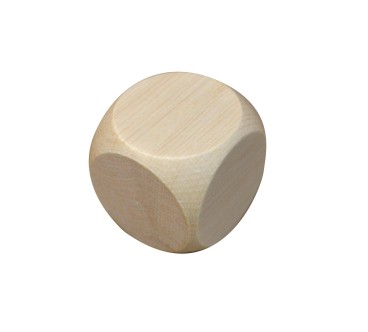 Raw Wooden Die 6 cm – Beech Wood Blank Cube for DIY & Crafts