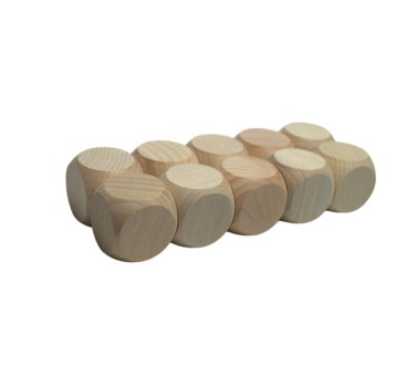 Wooden Beech Dice 6 cm Set of 10 – Raw DIY Gaming Cubes