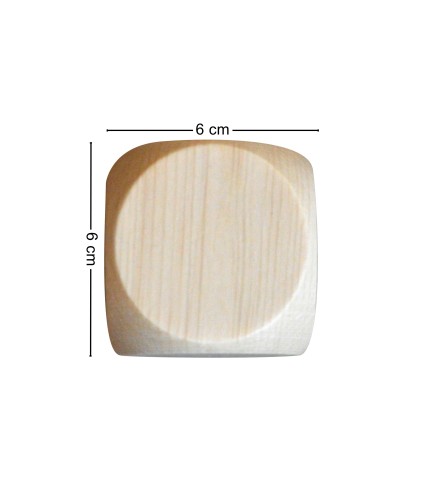 Set of 10 Beech Wood Dice 6 cm – Raw Unfinished DIY Gaming Cubes