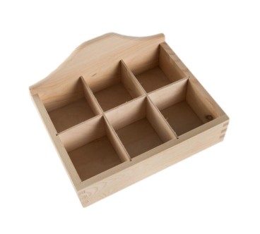 Wooden Tea and Cutlery Organizer – 6 Compartments - Tea Box