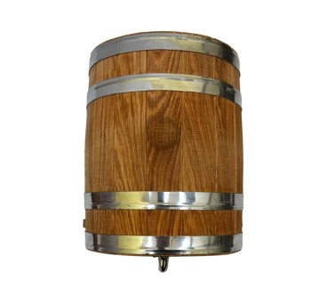 Wooden World Oak Barrel with Tap & Stand – 6L Beverage Dispenser