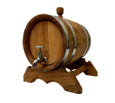 Wooden World Oak Barrel with Tap & Stand – 10L Beverage Dispenser