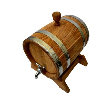 Oak Barrel with Stand and Tap – 10L Beverage Dispenser for Wine, Whiskey & Spirits