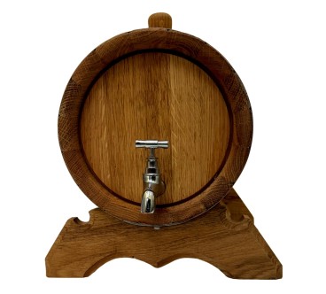 Wooden World Oak Barrel with Tap & Stand – 10L Beverage Dispenser