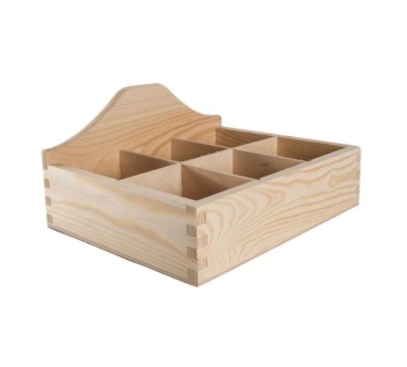 Wooden Tea and Cutlery Organizer – 6 Compartments - Tea Box