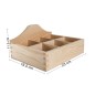 Wooden Countertop Tea and Cutlery Organizer – 6 Compartments – Natural Pine – Unfinished Storage for Kitchen or Café