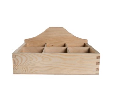 Wooden Tea and Cutlery Organizer – 6 Compartments - Tea Box
