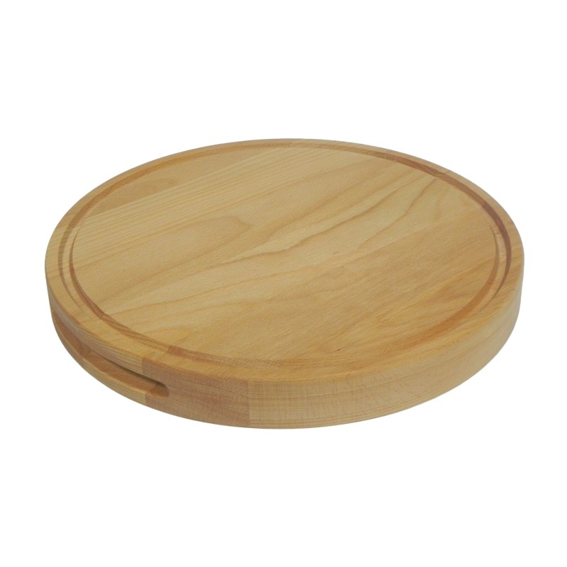 Round Beech Wood Cutting Board Block with Handle – Diameter 35 cm Thickness 4 cm Round Beech Wood Cutting Board Block with Handle – Diameter 35 cm Thickness 4 cm