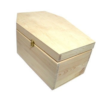Large wooden coffin-shaped box 58cm Halloween