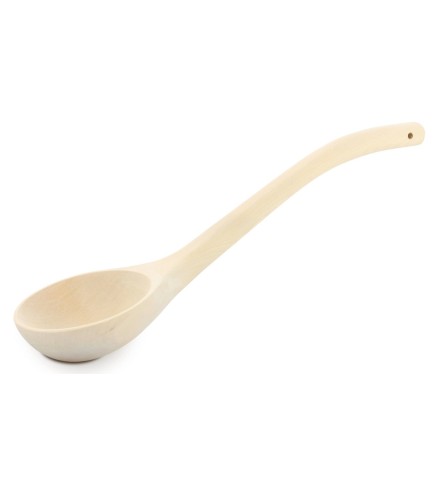 Wooden World Linden Wood Ladle – 41 cm Natural Eco Scoop for Kitchen, Sauna & DIY Crafts