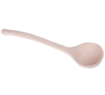 Wooden World Linden Wood Ladle – 41 cm Natural Eco Scoop for Kitchen, Sauna & DIY Crafts