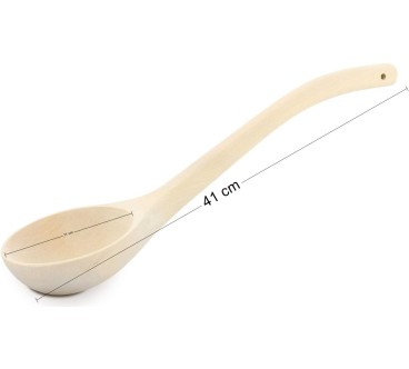 Wooden World - Hand-Carved Linden Wood Sauna Ladle 41 cm, Unfinished Wooden Water Scoop