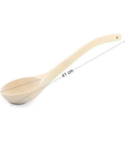 Wooden World - Hand-Carved Linden Wood Sauna Ladle 41 cm, Unfinished Wooden Water Scoop