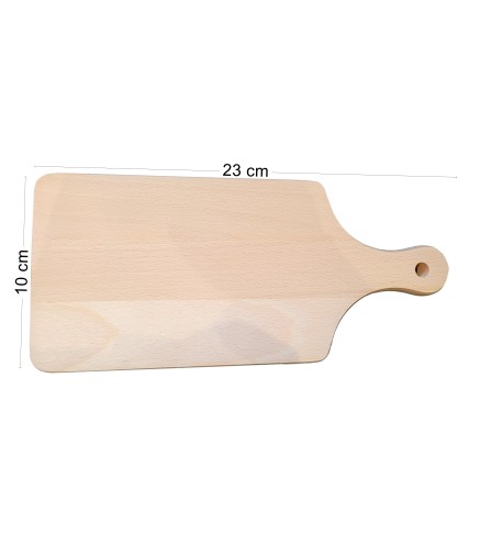 Small Beech Wood Cutting Board with Handle – 23x10 cm – Kitchen & Serving Board