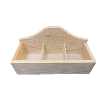 Wooden Tea and Cutlery Organizer – 3 Compartments - Tea Box