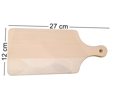 Beech Wood Cutting Board with Handle – 27x12 cm – Kitchen & Serving Board