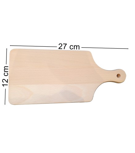 Beech Wood Cutting Board with Handle – 27x12 cm – Kitchen & Serving Board