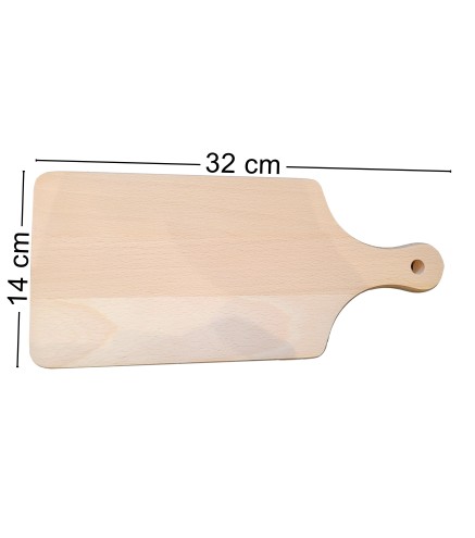 Beech Wood Cutting Board with Handle – 32x14 cm – Kitchen & Serving Board