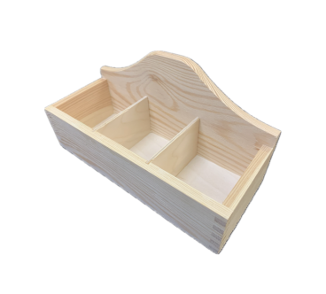 Wooden Tea and Cutlery Organizer – 3 Compartments - Tea Box