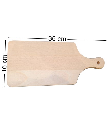 Beech Wood Cutting Board with Handle – 36x16 cm – Kitchen & Serving Board