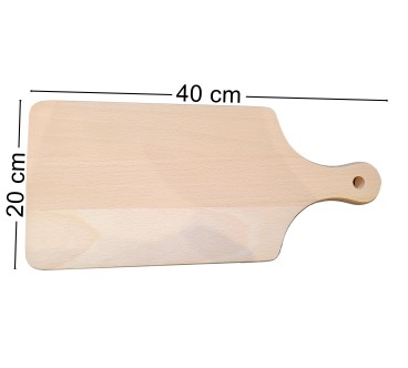 Beech Wood Cutting Board with Handle – 42x20 cm – Kitchen & Serving Board