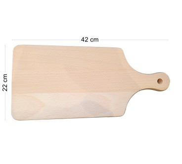 Beech Wood Cutting Board with Handle – 42x22 cm – Large Kitchen & Serving Board