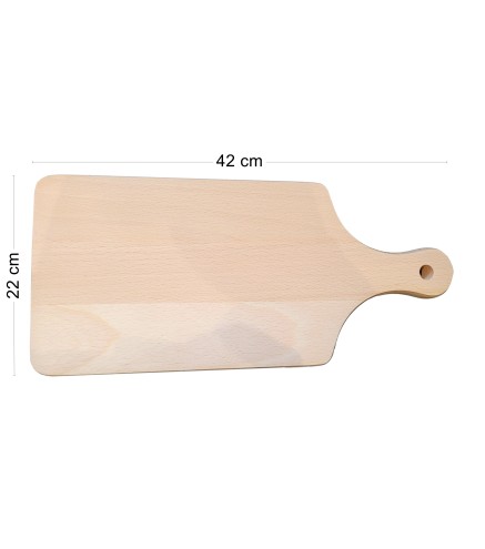 Beech Wood Cutting Board with Handle – 42x22 cm – Large Kitchen & Serving Board