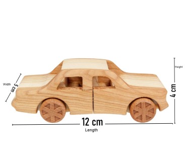 Wooden World wooden toy car Fiat 125p 12cm natural wood