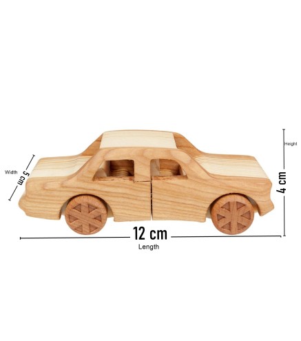 Wooden World wooden toy car Fiat 125p 12cm natural wood