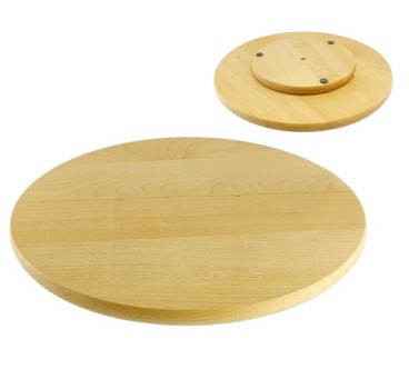 Wooden World round beech Lazy Susan turntable 35cm diameter oiled wood