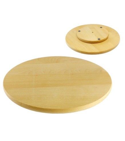 Wooden World round beech Lazy Susan turntable 35cm diameter oiled wood