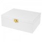 White Wooden Tea Box – 6 Compartments – Metal Clasp
