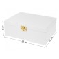 White Wooden Tea Box – 6 Compartments – Pine with Metal Clasp – Painted Exterior