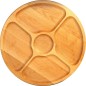 Wooden World round ash Lazy Susan serving board 33cm with 5 compartments