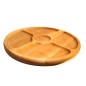 Wooden World round ash Lazy Susan serving board 33cm with 5 compartments