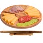 Wooden World round ash Lazy Susan serving board 33cm with 5 compartments