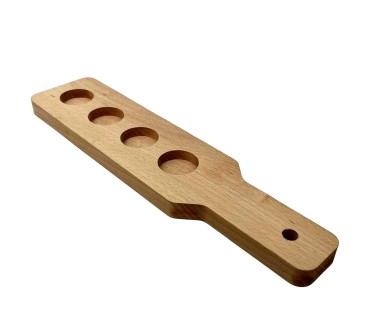 Beech Shot Glass Serving Board 30x7 cm with 4 Holes