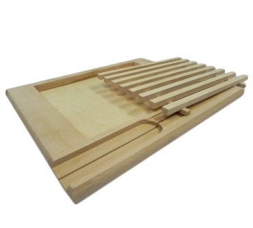 Beech Bread Cutting Board with Crumb Tray 35x29 cm