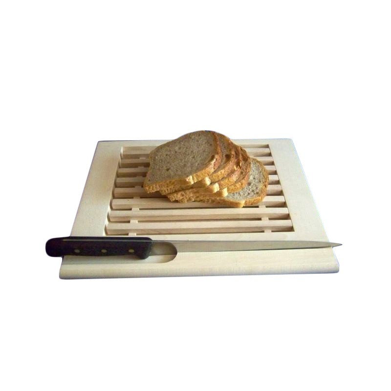 Beech Bread Cutting Board with Crumb Tray and Knife Slot 35x29 cm Beech Bread Cutting Board with Crumb Tray and Knife Slot 35x29 cm