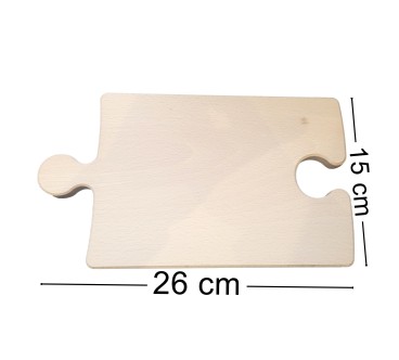 Wooden Beech Puzzle Cutting Board 26x15 cm with Wine Glass Holder