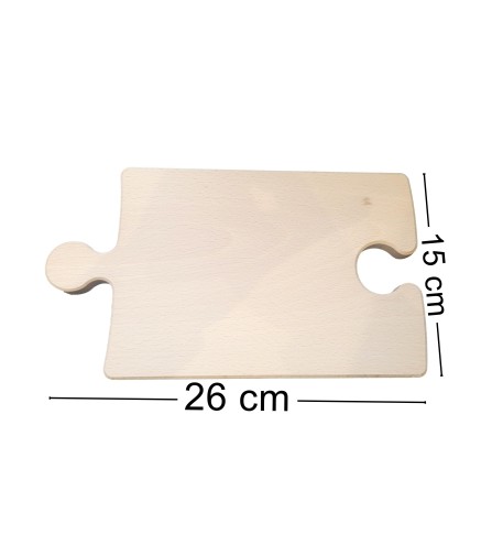 Wooden Beech Puzzle Cutting Board 26x15 cm with Wine Glass Holder