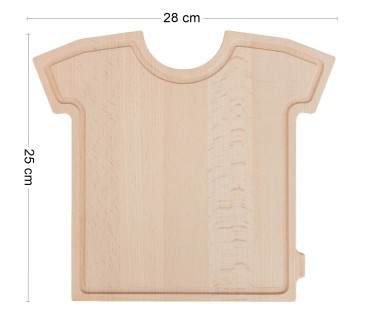 Beech Wooden Cutting Board Shirt Shape 28x25 cm
