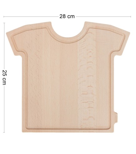 Beech Wooden Cutting Board Shirt Shape 28x25 cm