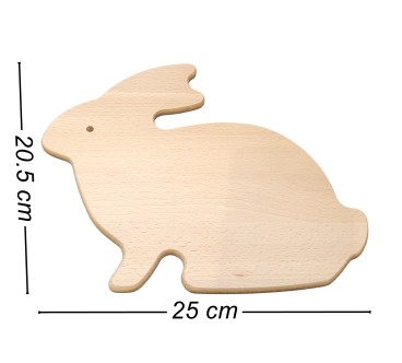 Rabbit Shape Beech Cutting Board 25x20.5 cm