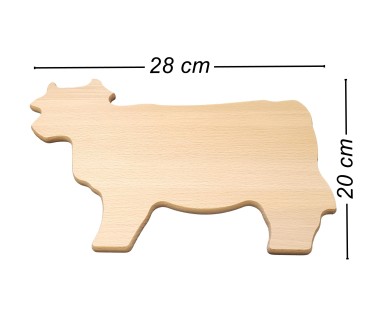 Beech Wooden Cutting Board Cow Shape 28x20 cm