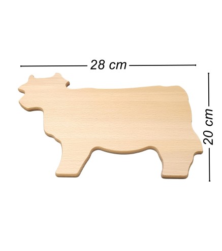 Beech Wooden Cutting Board Cow Shape 28x20 cm
