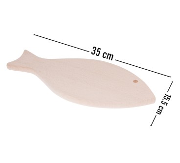 Fish Shape Beech Cutting Board 35x15.5 cm