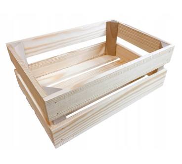 Wooden Crate 40 x 30 x 15 cm for Storage, Display and Home Organisation